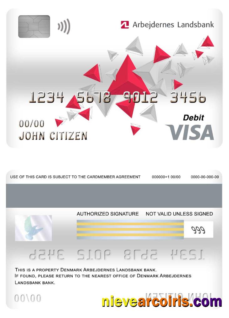 Denmark Arbejdernes Landsbank bank visa debit card